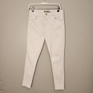TopShop Jamie Moto White Wash Denim Leggings - Size 34x34